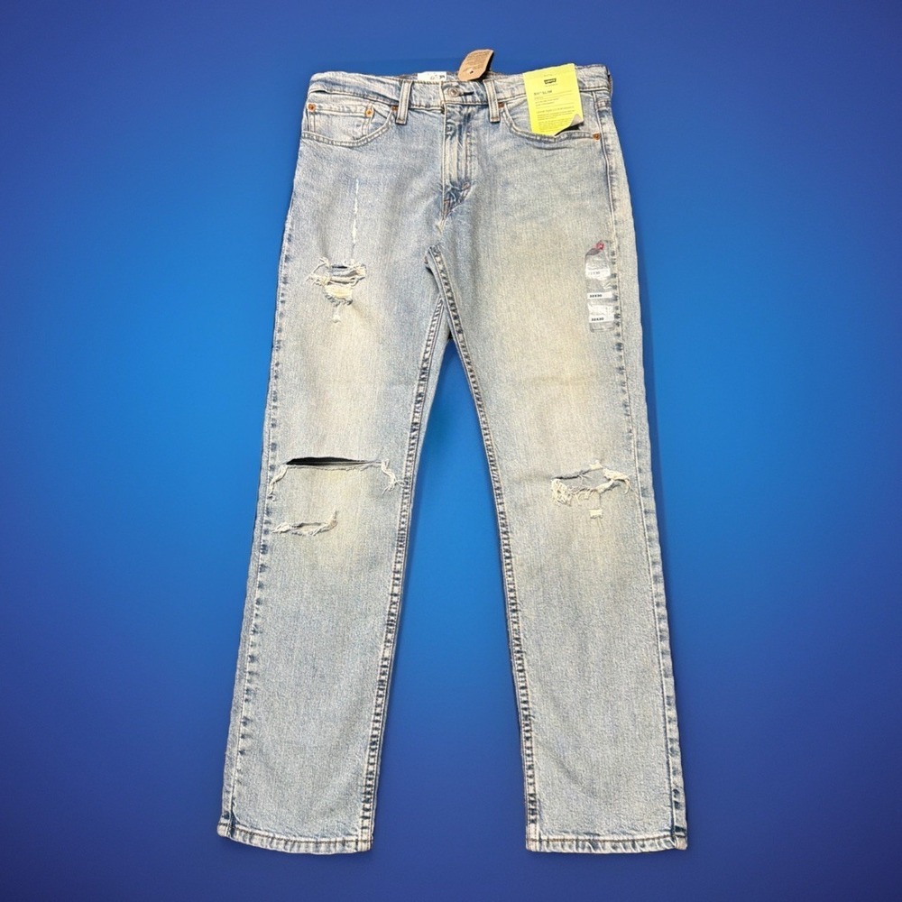 Levi's 511 Slim Stretch Denim Jeans Blue Men's 5-Pocket Light Wash Size 32x30 - Picture 2 of 11